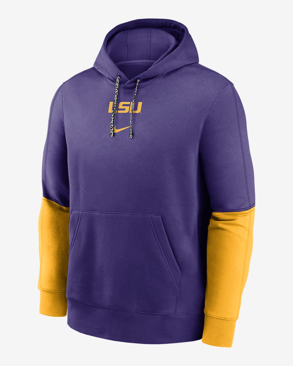 LSU Tigers Sideline Team Issue Club Men s Nike College Pullover Hoodie. Nike